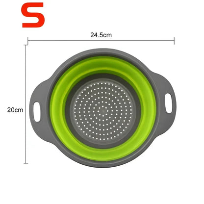 2PCS Silicone Folding Drainer Basket Fruit Vegetable Foldable Colander Kitchen Strainer for Food Pasta Kitchenware Drain Dev…