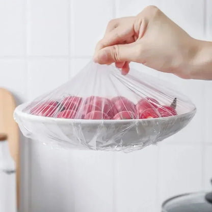 500/50Pcs Disposable Food Cover Fruit Food Cover Elastic Plastic Shower Cap Food Grade Storage Bag Kitchen Organizer Cling F…