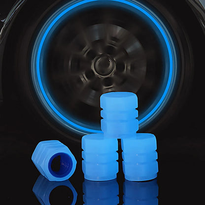 Luminous Valve Caps Fluorescent Night Car Tire Valve Caps Motorcycle Bike Glowing Decor Wheel Nozzles Tyre Cap Car Accessori…