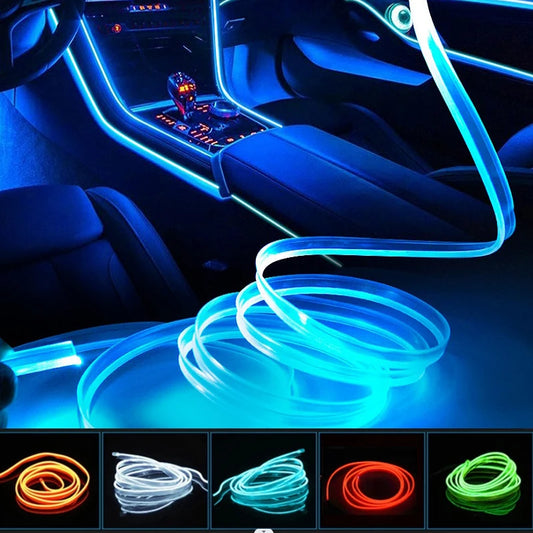 Car Interior Decorative Lamps Strips Atmosphere Lamp Cold Light Decorative Dashboard Console Auto LED Ambient Lights 1/2/3/4…
