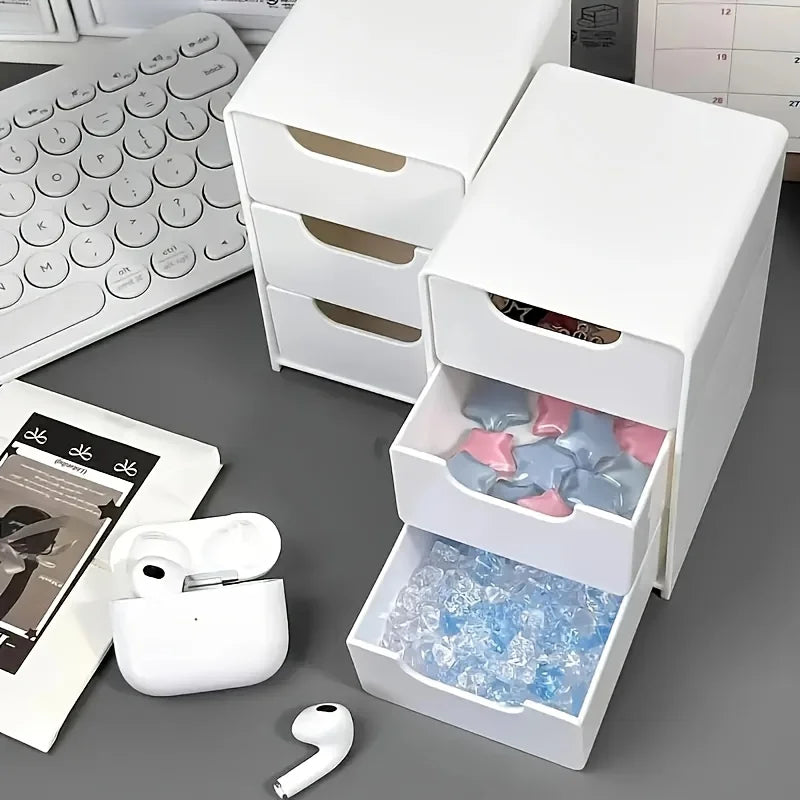 Chic 3-Tier Desk Organizer with Drawers - Ideal for Office Supplies, Jewelry & Cosmetics Storage - Portable Divider Box - im…