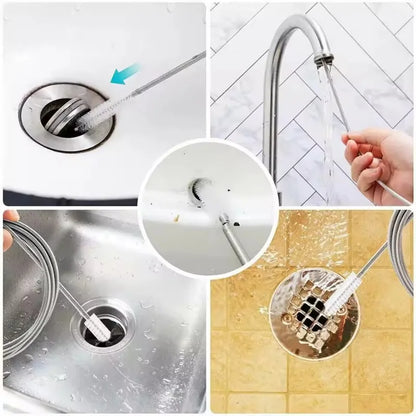 Refrigerator Drain Dredge Brush Water Dredging Tool Water Tube Cleaning Coil Cleaning Set Long Flexible Refrigerator Scrub B…