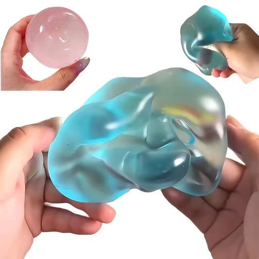 Blue Maltose Squishy Toys Anti Stress Sensory Fidgets Toy Soft Simulated Transparent Blue Maltose Slow-rebound Decompression…