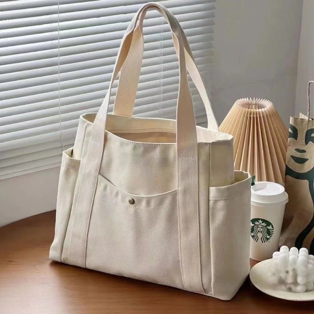 Large Capacity Canvas Tote Bags for Work Commuting Carrying Bag College Style Student Outfit Book Shoulder Bag Shopping Bag…