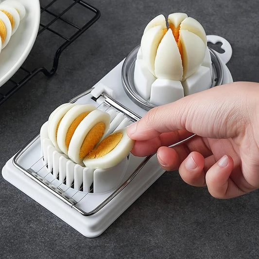 Multifunctional PP Base egg cutter 2-in-1 stainless steel wire pull egg cutter for hanging high-quality kitchen accessory to…