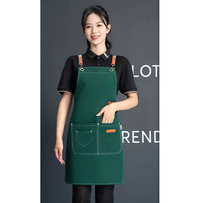 Customized Canvas Apron with Logo Custom for Nail Art Baking Coffee Bubble Shop Barber Canvas Waterproof Work Uniex Clothes…