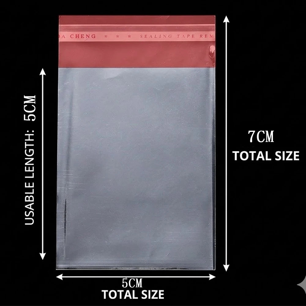 100pcs/lot Transparent Self Adhesive Seal Bags OPP Plastic Cellophane Bags Gifts Bag & Pouch Jewelry Packaging Bags - image…
