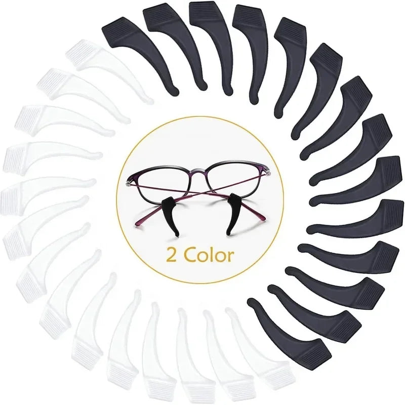 2/40pcs Silicone Ear Hook Anti-slip Glasses Leg Ear Sleeve Bracket Fastener Sunglasses Accessories Grip Anti-fall Eyewear Ho…