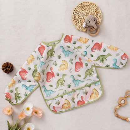 Elinfant 1PC Long Sleeve Bibs, Waterproof Feeding Bibs,Washable Burp Cloth,Coveralls Bibs,Easy To Clean,Wash-Free Eating Bib…