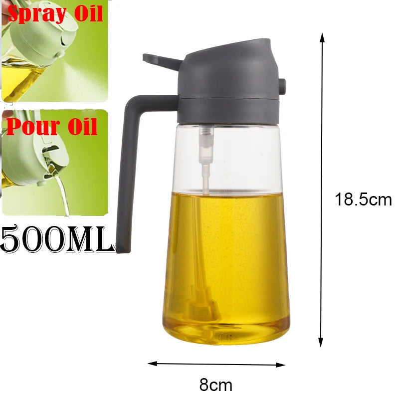 2in1 500ml Plastic Kitchen Oil Sprayer Spray Oil Olive Spray Bottle for Oil Dispenser BBQ Baking Roasting Picnic Kitchen Too…