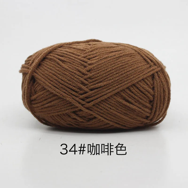 40-50g/Set 4ply Milk Cotton(80%) Knitting Yarn Needlework Dyed Lanas For Crochet Craft Sweater Hat Dolls At Low Price - imag…