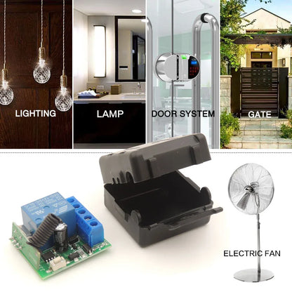 10A Relay Receiver Mini Module Remote Control f 433Mhz Universal Gate Remote Control Switch DC 12V or Gate LED Garage Door -…