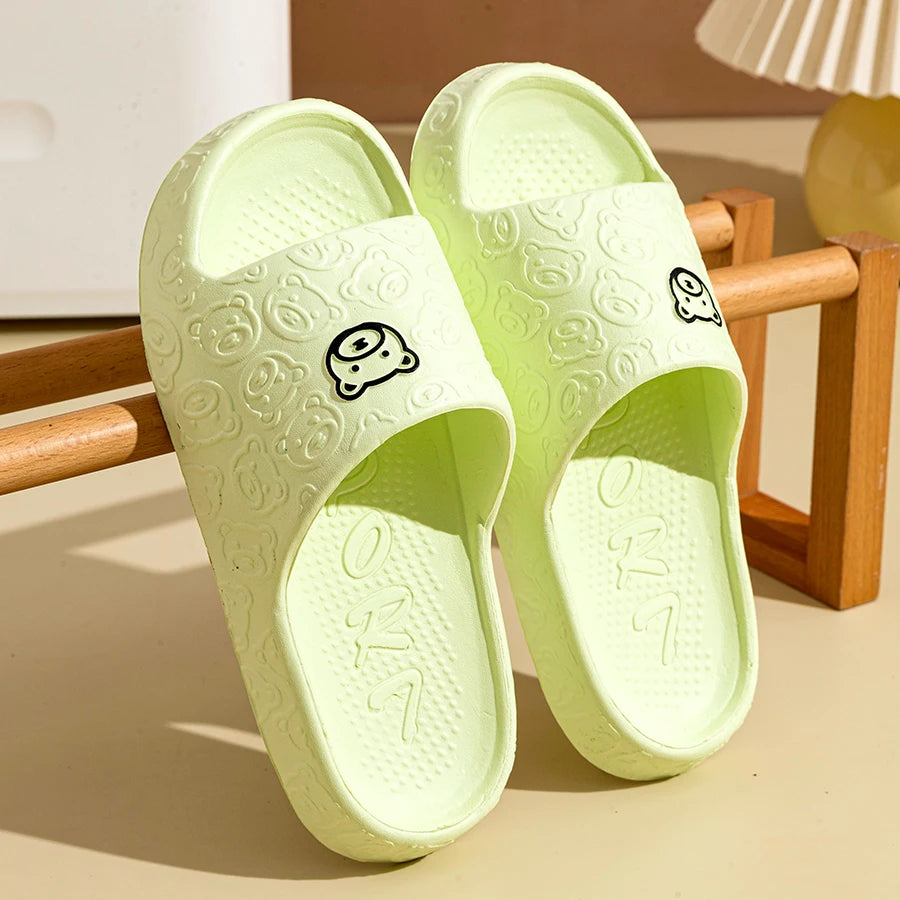 Summer Fashion Men's Slippers Printting Little Bear Sandals Indoor Bathroom Non-slip Soft Women Dormitory Casual Shoes Coupl…