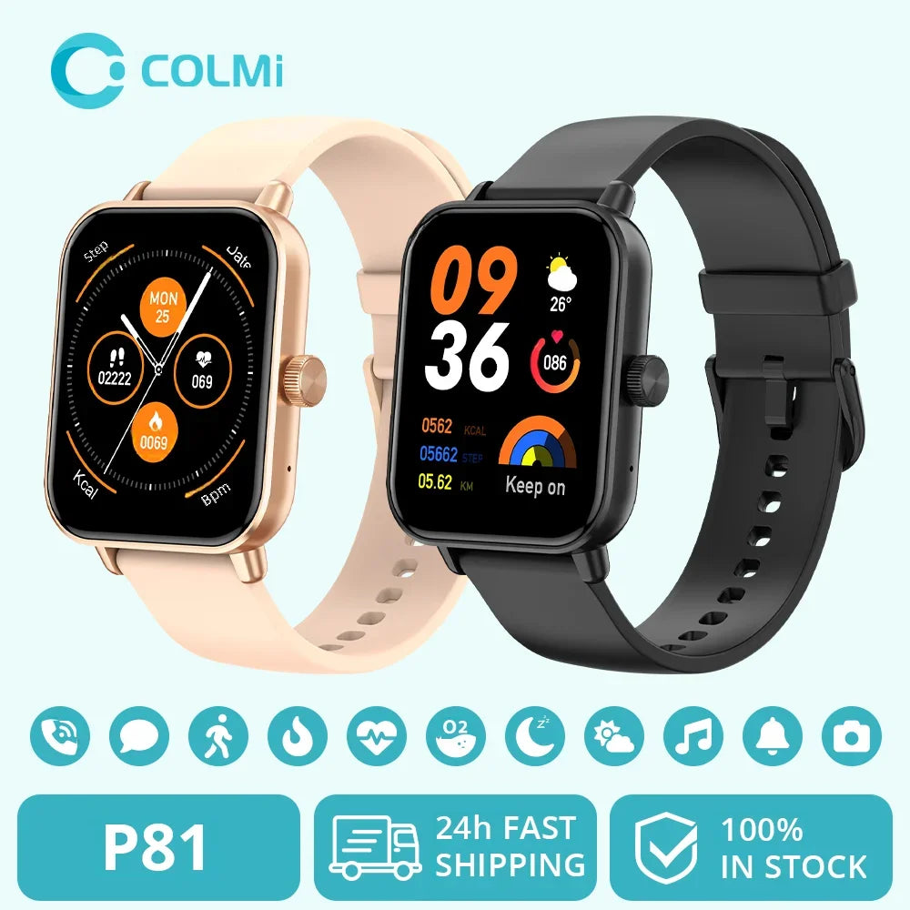 COLMI P81 Voice Calling Smart Watch Ultra 1.9 inch Screen 24H Health Monitor 100+ Sports Modes, Bluetooth Smartwatch Men Wom…