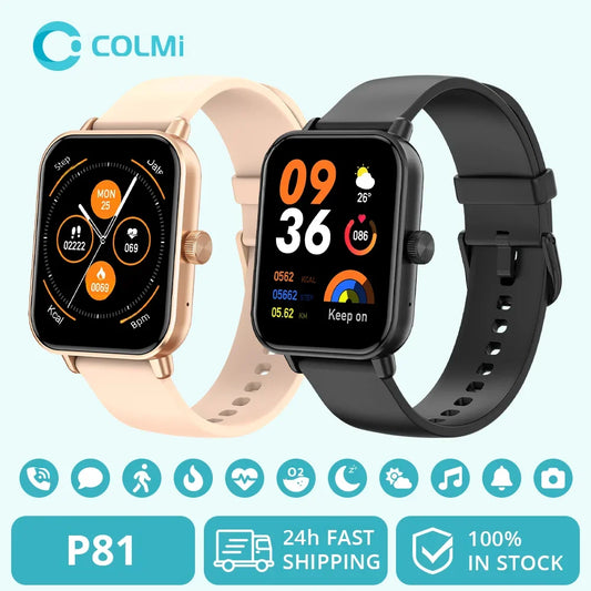 COLMI P81 Voice Calling Smart Watch Ultra 1.9 inch Screen 24H Health Monitor 100+ Sports Modes, Bluetooth Smartwatch Men Wom…