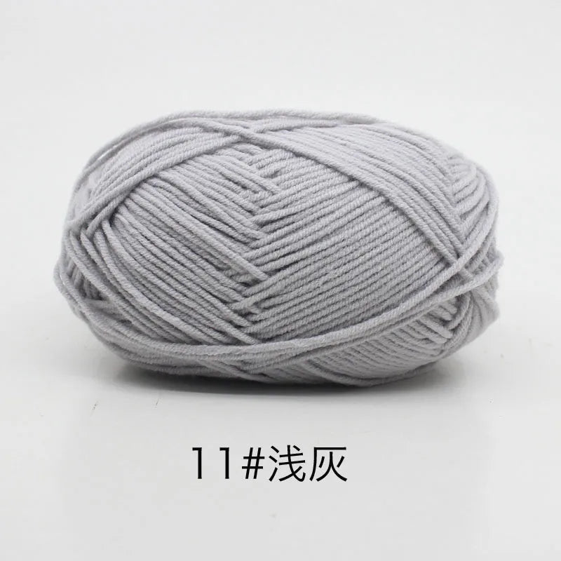 40-50g/Set 4ply Milk Cotton(80%) Knitting Yarn Needlework Dyed Lanas For Crochet Craft Sweater Hat Dolls At Low Price - imag…