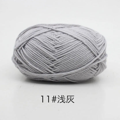 40-50g/Set 4ply Milk Cotton(80%) Knitting Yarn Needlework Dyed Lanas For Crochet Craft Sweater Hat Dolls At Low Price - imag…