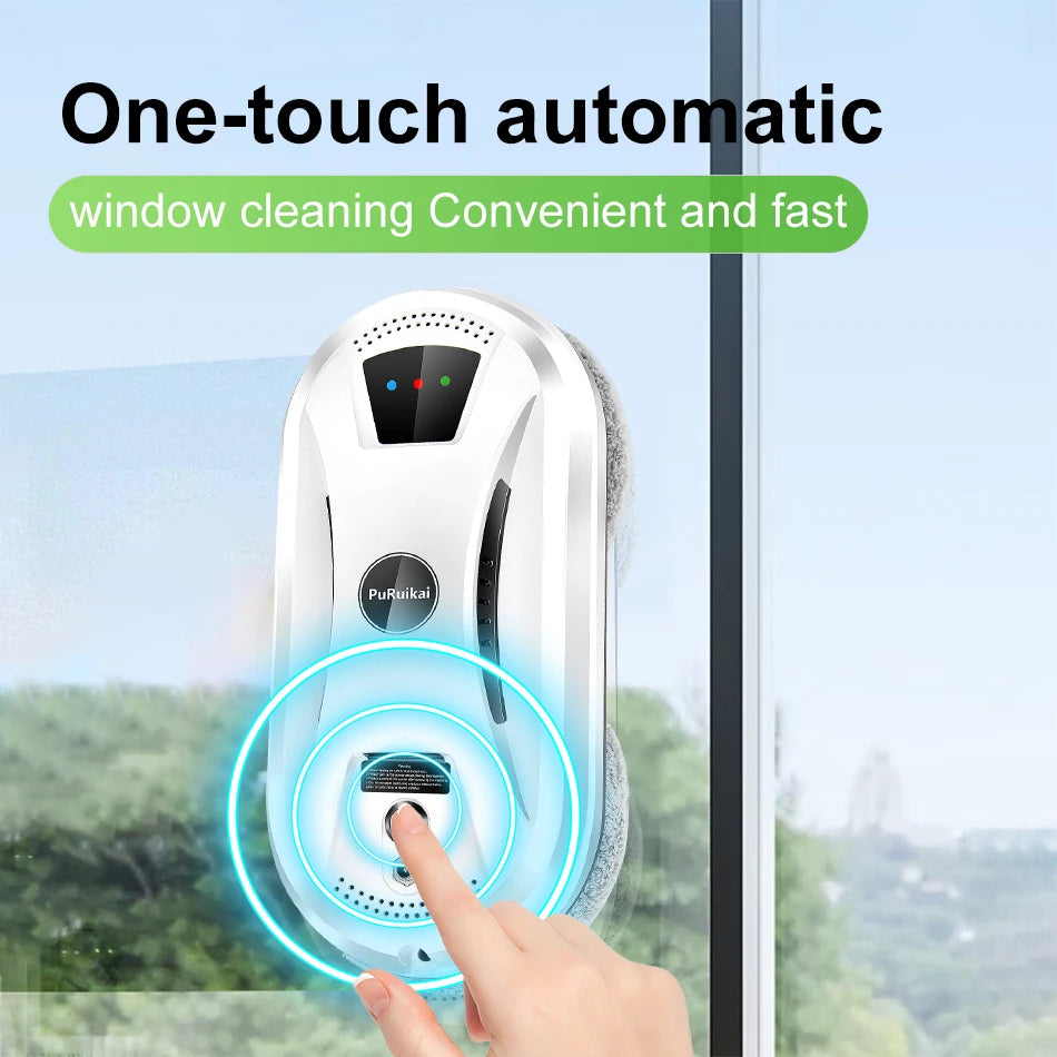 PuRuiKai Ultra Thin Robot Vacuum Cleaner Window Cleaning Robot Window Cleaner Electric Glass Remote Control for Home - image…