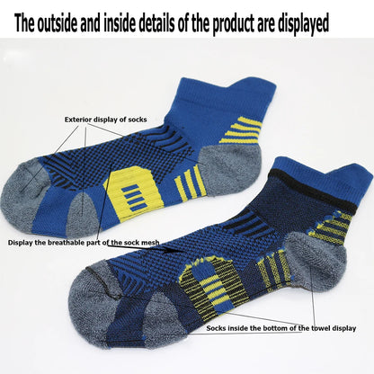 3Pair Professional Fitness Sports Socks Towel Bottom Non-Slip Running Socks Men Women Short Quick-Drying Basketball Training…