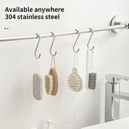 304 Stainless Steel Hook Free Punching Double S-Shape Hook Kitchen Bathroom Cabinet Door Back Type Coat Towel Storage Hanger…