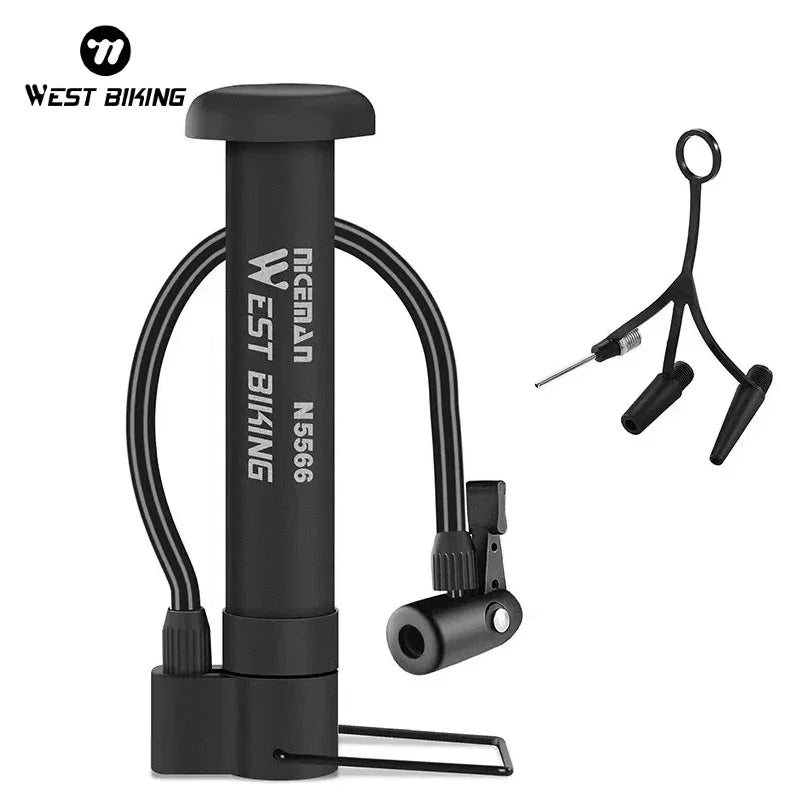 WEST BIKING MTB Bicycle Pump 80 PSI Bike Manual Air Pump Balloon Tire Inflator Schrader Valve Floor Pump Cycling Accesories…