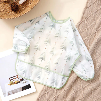 Elinfant 1PC Long Sleeve Bibs, Waterproof Feeding Bibs,Washable Burp Cloth,Coveralls Bibs,Easy To Clean,Wash-Free Eating Bib…