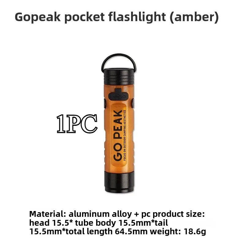GOPEAK Pocket Mini Flashlight Outdoor Key Clip Cap Ambient Led Long Endurance Disaster Relief Emergency 5050 Small Light - i…