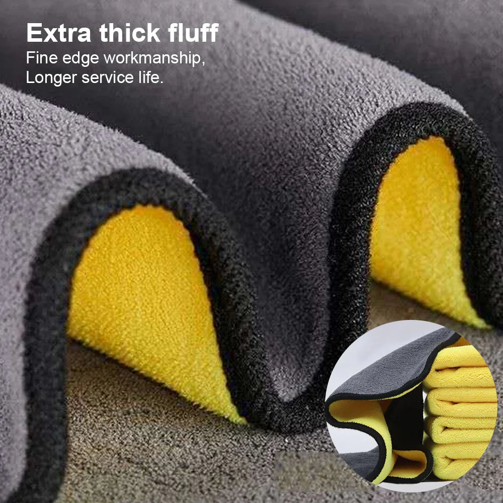Car Wash Microfiber Towel 30x30/60CM Car Cleaning Drying Cloth Hemming Car Care Cloth Detailing Car Wash Towel - image 4