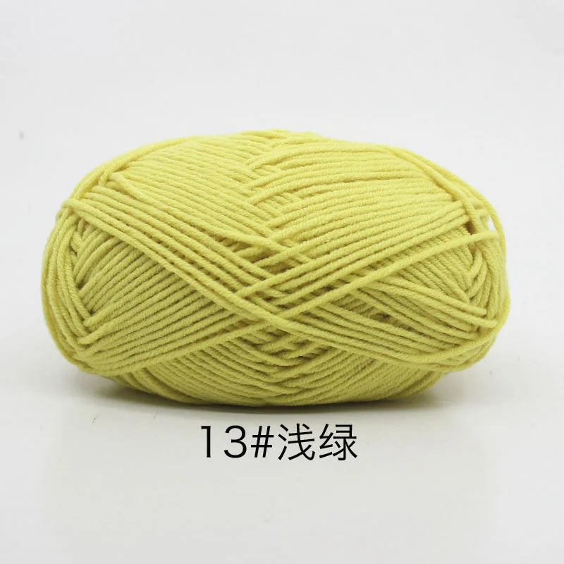 40-50g/Set 4ply Milk Cotton(80%) Knitting Yarn Needlework Dyed Lanas For Crochet Craft Sweater Hat Dolls At Low Price - imag…