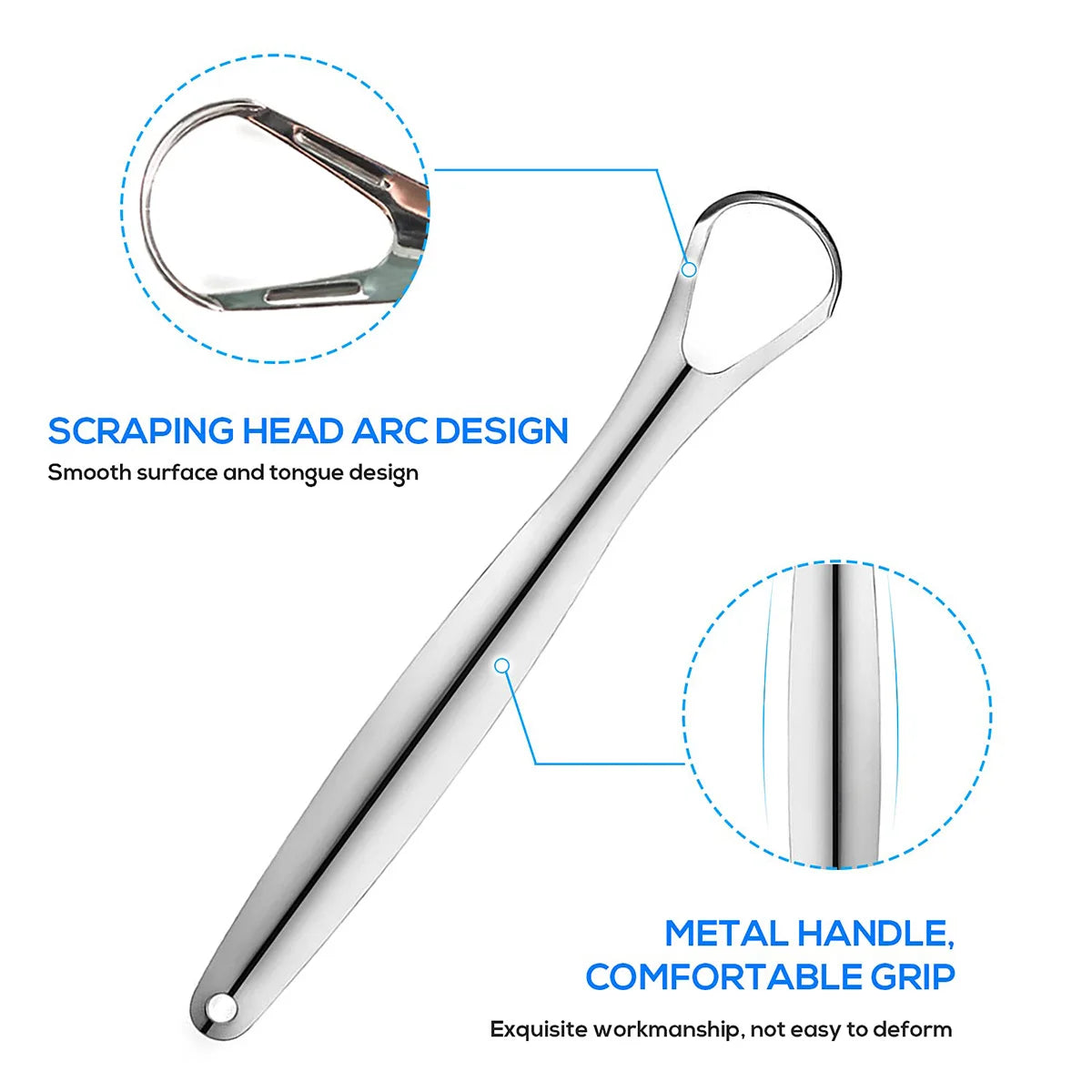 Premium 1pcs/3pcs Metal Tongue Scraper Cleaner for Adults & Kids, Portable Stainless Steel Tongue Scrapers Brushes for Remov…
