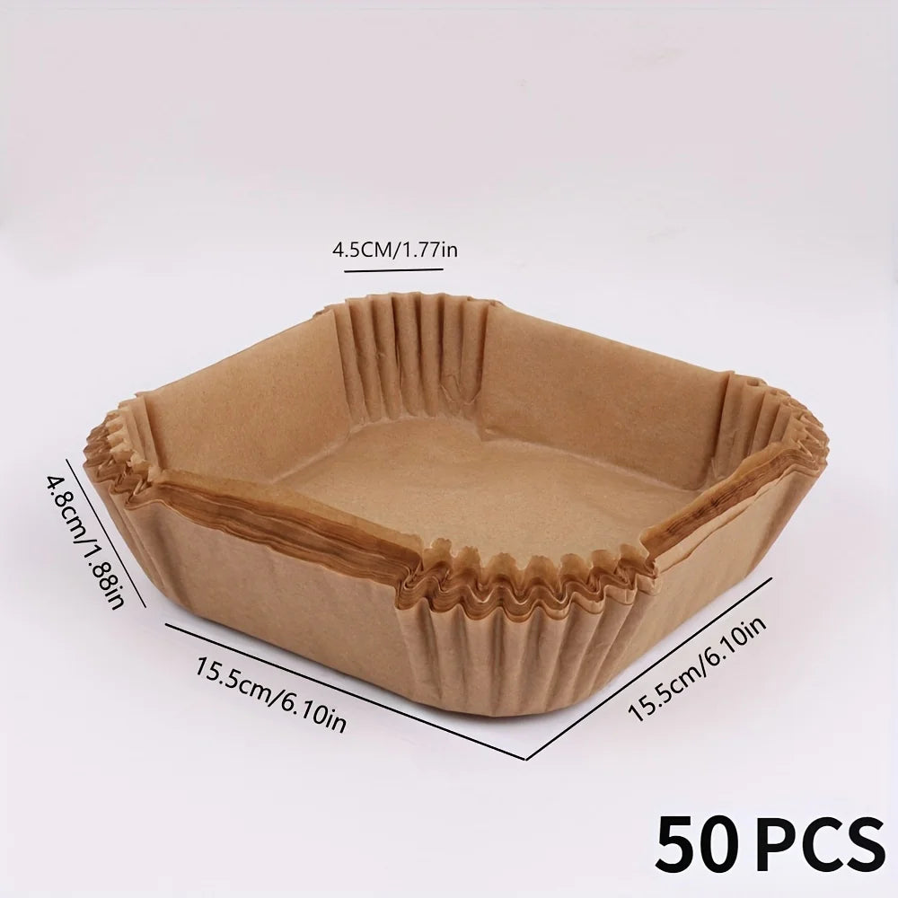 50 Packs of Non Stick Paper Lined with Air Fryer for Baking and Microwave Ovens Easy To Clean and Separate for Healthier Coo…