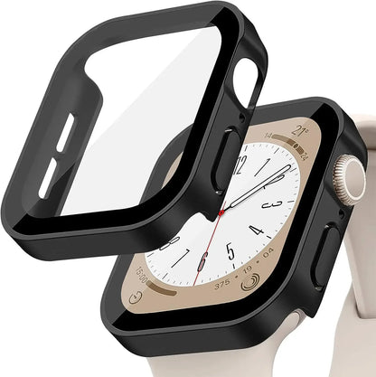 Tempered Glass+Cover For Apple Watch 11 10 9 8 7 46mm 42mm PC Bumper Screen Protector Case iWatch Series 7 6 5 4 SE3 44 40 4…