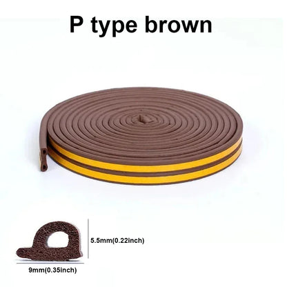5m/10m Door Seal Strip Diep Self-adhesive Draft Stopper Tape Window Weather Stripping Insulation Noise Rubber Sealing Strip…