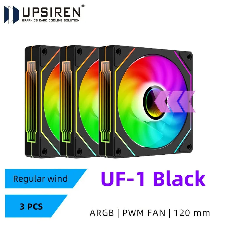 UPSIREN UF-1 PRISM 4 PRO Computer Chassis Fan 12cm ARGB 4 Pin PWM Quiet Cooling Fan 12V Large Air Volume 45.2CFM/600-1500RPM…