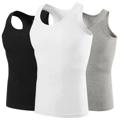 1/3/5 Piece Men's Cotton Sports Skinny Vest Teenagers Leisure Joker Sleeveless T Men's Fitness Training Simple Top - image 5