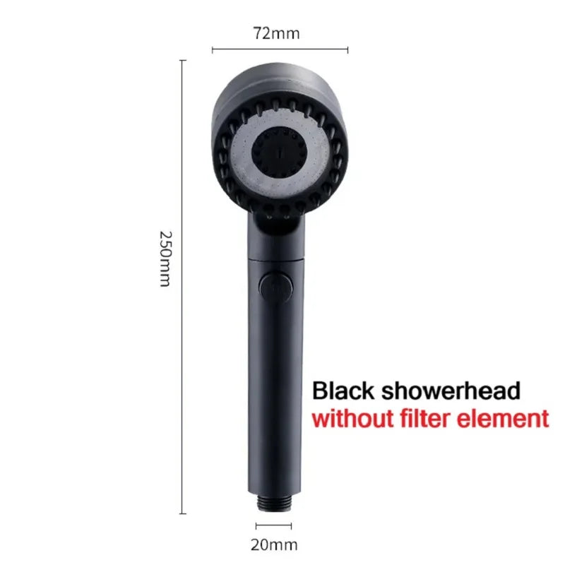 High Pressurized Filter Shower Head 3-mode Adjustable Spray with Massage Brush Rain Faucet Bathroom Accessories - image 6