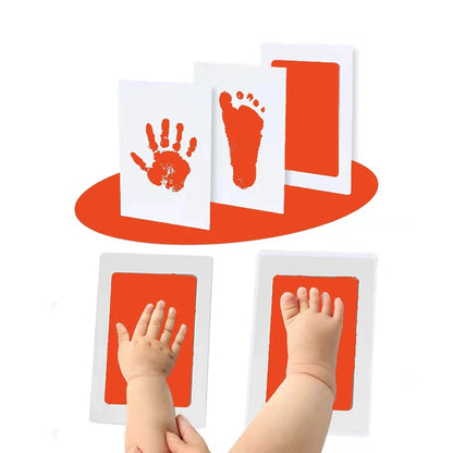 Newborn Baby DIY Hand And Footprint Kit Ink Pads Photo Frame Handprint Toddlers Souvenir Accessories Safe Clean Baby Shower…