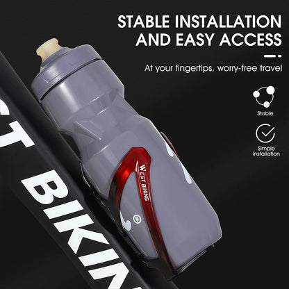 WEST BIKING Bicycle Water Bottle Cage Colorful Gradient Cycling Bottle Holder Ultralight MTB Road Bike Water Bottle Bracket…