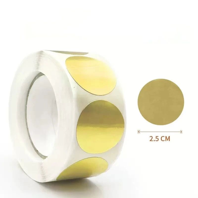 500 pcs / 1 roll ，kraft round self-adhesive label paper items classification name stickers personalized labels - image 7