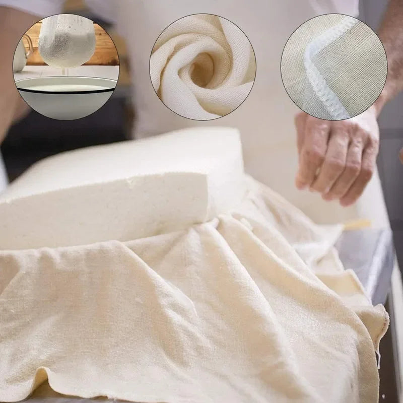 Cheese Cloths Hemmed Cheesecloth for Straining Reusable Cloth Strainer Muslin Cloth for Cooking Baking Juicing - image 3