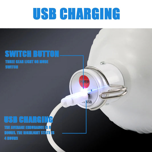 Portable Outdoor BBQ Camping Lights USB Rechargeable Lamp LED Emergency Bulb Hook High Power Tents Lantern Night Lights Bulb…