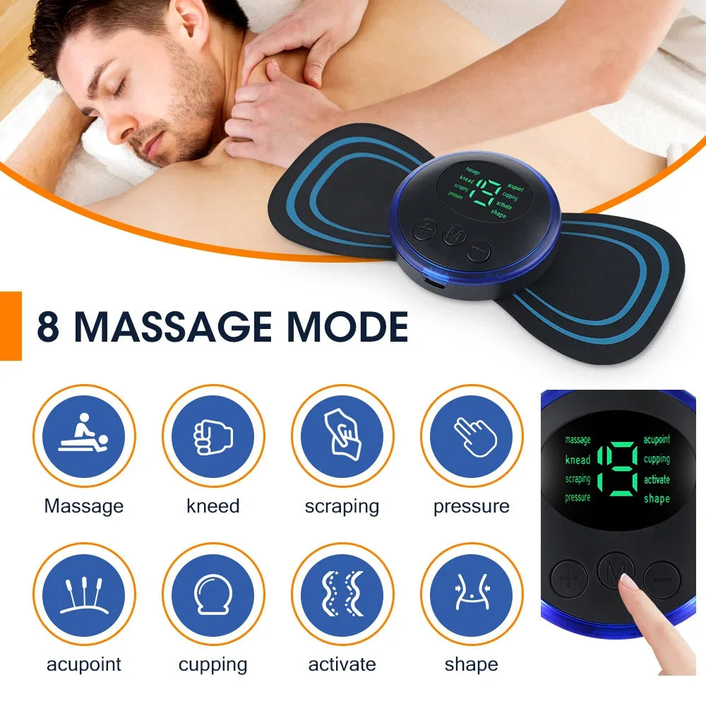 Electric Neck Massager EMS Muscle Massage Stimulator Low Frequency Instrument Back Cervical Calf Patches Pain Joints Mini De…