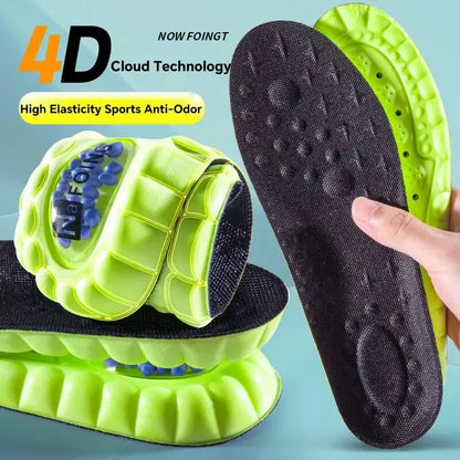 1Pair 4D Cloud Sport Insoles for Shoes PU Air Cushion Sole Soft Shock Absorption Deodorant Breathable Running Orthopedic Ins…