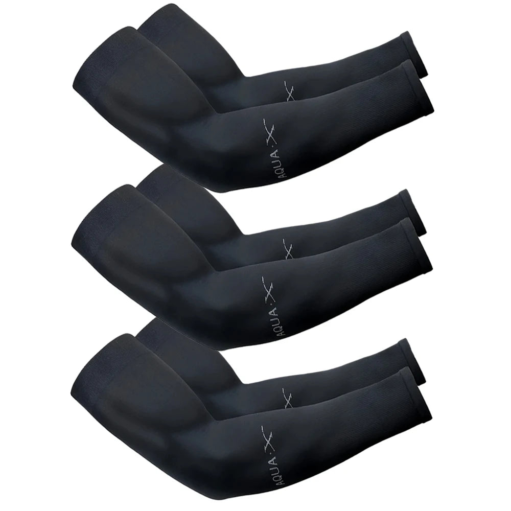 3Pairs Fashion Sun Ice Silk Sleeves Unisex Summer Sun Protection Arm Sleeves Suitable for Outdoor Riding, Driving, Fishing -…