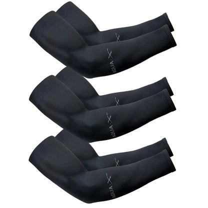 3Pairs Fashion Sun Ice Silk Sleeves Unisex Summer Sun Protection Arm Sleeves Suitable for Outdoor Riding, Driving, Fishing -…