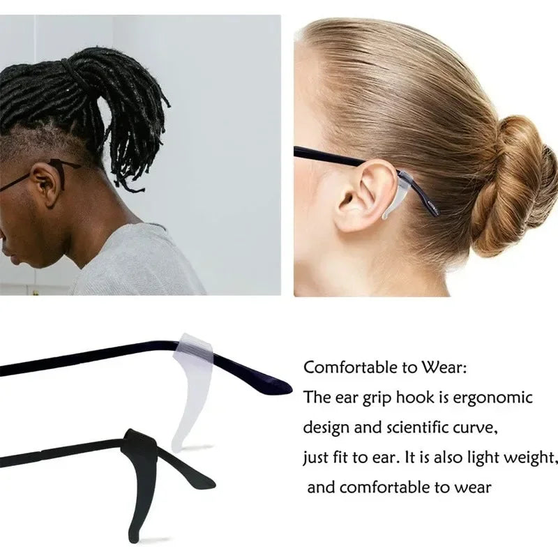 2/40pcs Silicone Ear Hook Anti-slip Glasses Leg Ear Sleeve Bracket Fastener Sunglasses Accessories Grip Anti-fall Eyewear Ho…