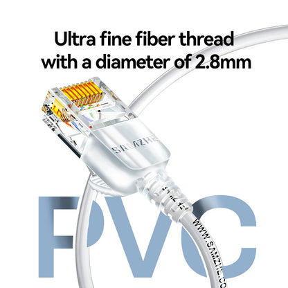 SAMZHE Slim Cat6A RJ45 Internet Cable High Speed 10Gbps 31AWG Support Cat8 Cat7 Network LAN Computer Patch Cable for PC & Ga…