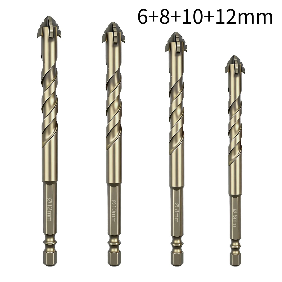 High-Four-Edged Serrated Eccentric Drill for Dry Drilling of Ceramic Tiles, Glass, Marble, Concrete, Stainless Steel Drill B…