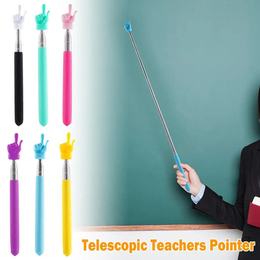 Retractable Teacher Pointer Finger Design StainlessSteel Telescopic School Teaching Pointer Stick Teacher Supplies for Class…
