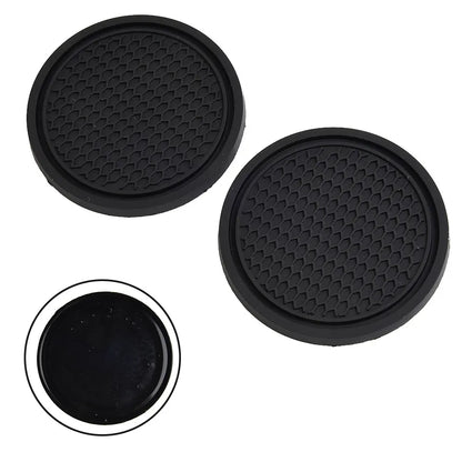 2pcs Black Car Auto Cup Holder Anti Slip Insert Coasters Pads Interior Accessories Universal Fits Perfectly For Most Cups -…